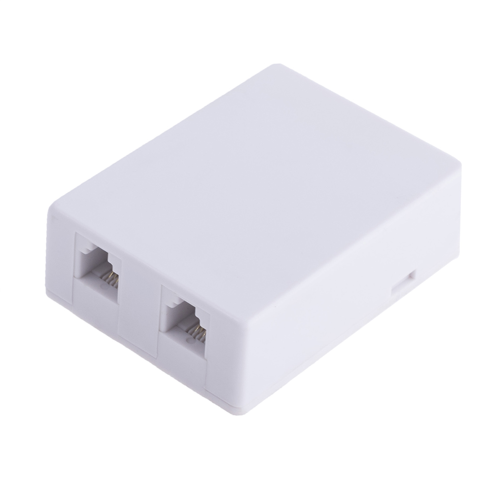 Розетка телефонна 6P4C, 2 гнізда, накладна (GT1-7016 -6p4c) Global Tone ...